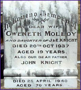 headstone john knight husband of Emily palmer