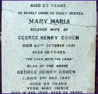 headstone mary and george cohen